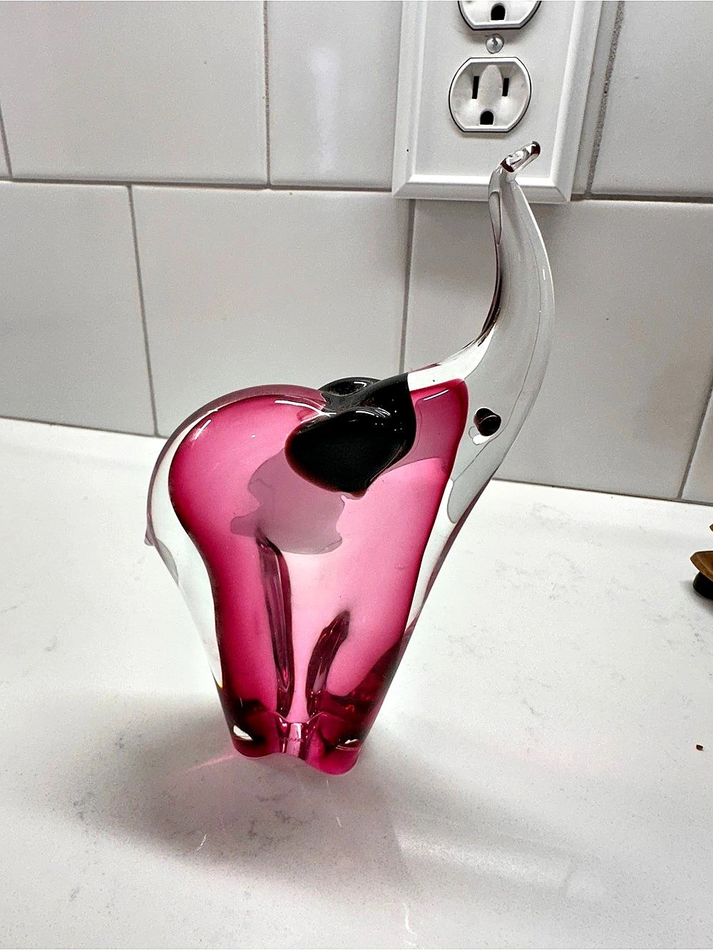 Murano Hand-Blown Glass Elephant Sculpture
